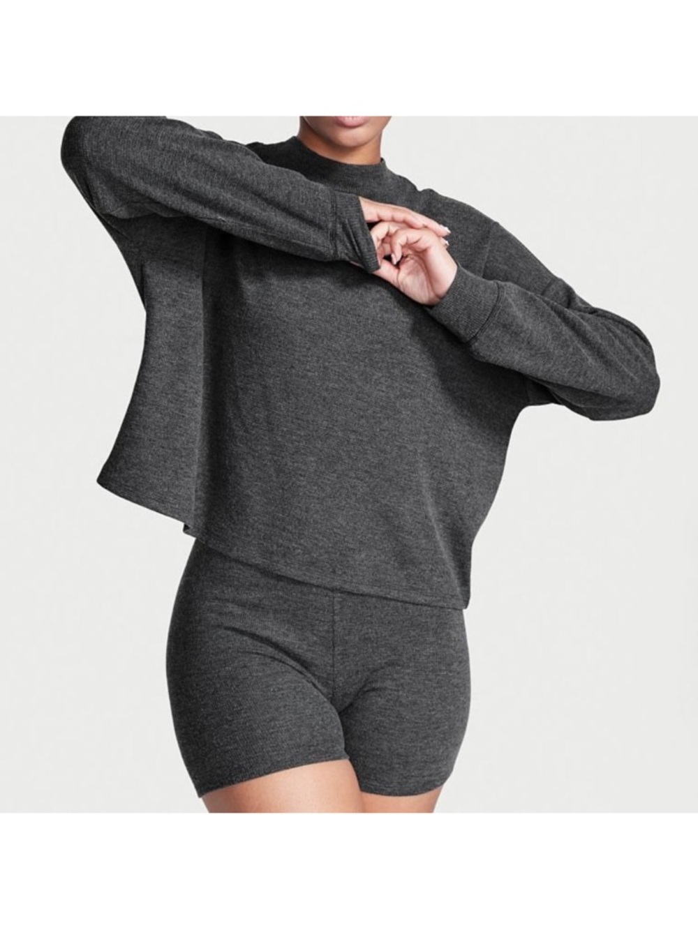 Victoria's Secret Charcoal Gray Lounge Top and Shorts Set